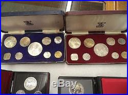 BIG LOT OF 62 CANADA HALF DOLLARs Silver Mint Sets coins Bahamas Great Britain