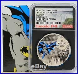 Batman 2016 Canada Silver $20 Coin NGC PF70 Colorized DC Comics Colored JC851