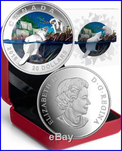 Beaver Geometry Art $20 2016 1OZ Pure Silver Proof Canada Colour Coin