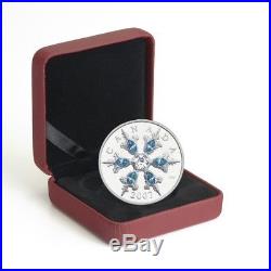 Blue Crystal Snowflake 2007 Canada $20 Sterling Silver Coin