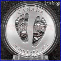 Born in 2024 Welcome to the World Baby Feet $10 Silver Coin in Gift Box Canada