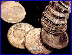 Bu Roll Of Canadian Silver Dollars, 6 -1964, 4 1965's & 10 1967 Pretty Coins