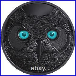 CANADA $15 2017 Fine Silver In The Eyes of The Great Horned Owl Glow-in-the Dark