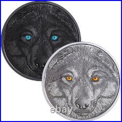 CANADA $15 2017 Fine Silver'In The Eyes of the Wolf' Glow-in-the Dark Box/CoA