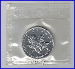 CANADA 1997 SILVER MAPLE LEAF. 9999 Pure 1oz $5.00 ORIGINAL PACKAGING CLEAN