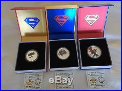 CANADA 2014 SUPERMAN Three Silver Coins, not including the Gold Coin