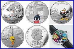CANADA 2015 Looney Tunes Bugs Bunny Silver Coin Set Warner Bros Case & Watch