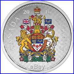 CANADA 2016 50 Cent 5oz FINE SILVER COIN BIG COIN SERIES COAT OF ARMS