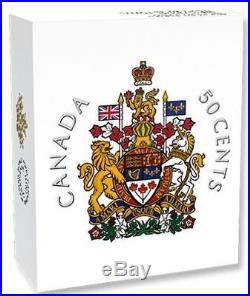 CANADA 2016 50 Cent 5oz FINE SILVER COIN BIG COIN SERIES COAT OF ARMS