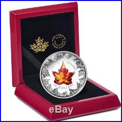 Canada 2016 $50 Fine Silver Coin Murano Maple Leaf Autumn Radiance In Stock
