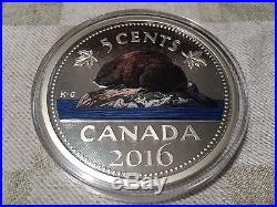 CANADA 2016 5 Cent 5oz FINE SILVER COIN BIG COIN SERIES BEAVER