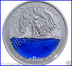 CANADA 2016 Exclusive POLAR BEAR with Blue Enamel ICEBERG 1oz Silver Coin