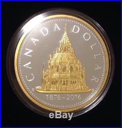 CANADA 2016 Renewed Library of Parliament 2oz & 1976 $1 Silver Dollar 2 Coin Set