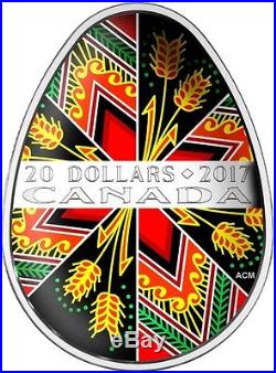CANADA 2017 $20 Ukrainian Pysanka (Egg-Shaped) Fine Silver Coin IN STOCK