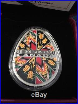 CANADA 2017 Traditional Ukrainian Pysanka $20 Egg Shaped Silver Coin