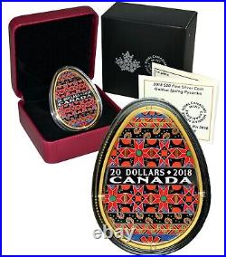 CANADA 2018 Traditional Ukrainian Pysanka 1oz. Pure Silver Egg-Shaped Coin
