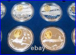 CANADA $20 AVIATION COIN SET SERIE 2 10 coins total (1995-1999)