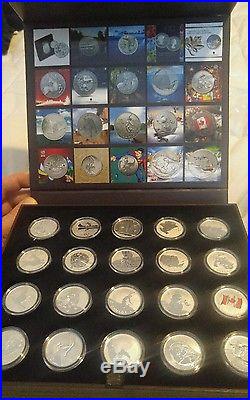 CANADA $20 for $20 COMPLETE SET FROM 2011 TO 2015 FINE SILVER COINS WITH BOX