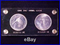 Canada 2-coin Diving Goose Silver Dollar Set 1967 Ch Bu Custom Holder Cool