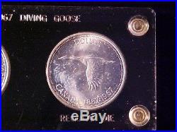 Canada 2-coin Diving Goose Silver Dollar Set 1967 Ch Bu Custom Holder Cool