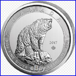 CANADA 50 Dollar Argent 10 Once Grizzly 2017 10 Oz silver coin