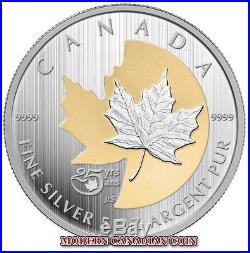 CANADA $50 THE SILVER MAPLE LEAF 25th ANNIVERSARY 5 oz PURE SILVER COIN-RCM