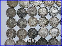Canada 5 10 Cent Silver Mixed Date Type Lot Original Coin Collection Hoard #33