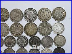 Canada 5 10 Cent Silver Mixed Date Type Lot Original Coin Collection Hoard #33