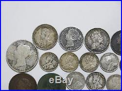 Canada Large 50 25 10 5 Cent Newfoundland Nova Scotia Silver Mixed Type Coin Lot