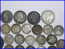 Canada Large 50 25 10 5 Cent Newfoundland Nova Scotia Silver Mixed Type Coin Lot