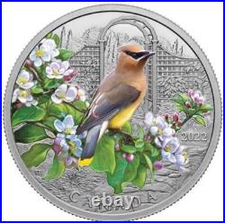 CEDAR WAXWING 2022 CANADA Colourful Birds 1oz. 9999 Pure Silver Proof $20 Coin