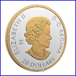 CELEBRATE LOVE 2024 CANADA 1oz. 9999 Pure Silver $20 Coin w Yellow Gold Plating