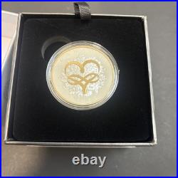 CELEBRATE LOVE 2025 CANADA 1oz. 9999 Pure Silver $20 Coin w Yellow Gold Plating