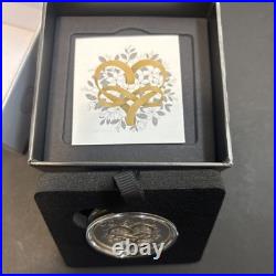 CELEBRATE LOVE 2025 CANADA 1oz. 9999 Pure Silver $20 Coin w Yellow Gold Plating
