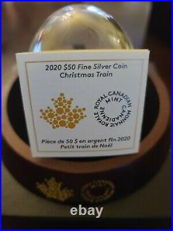 COA #6, 2020 Moving Christmas Train, $50 Pure Silver 5 oz. Coin