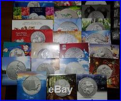COMPLETE Collection Canada $20 For $20 + $25 For $25 Silver Coins (2011-2016)