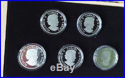 COMPLETE SET- 2014-2015 Canada $20 Great Lakes Fine Silver 5-coin Set Free ship