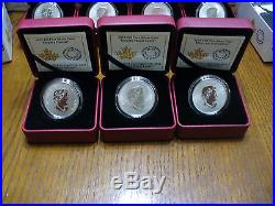 Complete Set Of 7 Canada 2015 $10 NHL Hockey 7 Silver Coins See Photos
