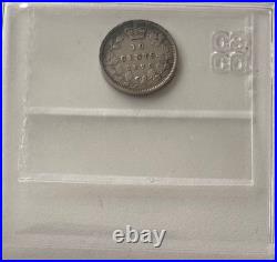 Canada 10 Cents 1870 Wide 0, Rotated Die CCCS VF-20, Rare error coin, cleaned