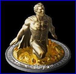 Canada 10 oz Gold Plated 3D Silver Coin Superman The Last Son of Krypton, 2018