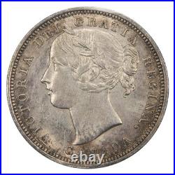 Canada 1858 20 Cents Silver Coin One Year Type! ICCS AU-50