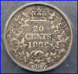 Canada 1862 20 cents New Brunswick silver coin