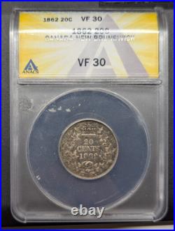 Canada 1862 20 cents New Brunswick silver coin