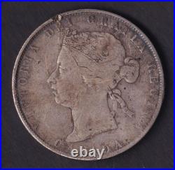 Canada 1870 50c Fifty Cent Silver Coin Queen Victoria. 925 Silver
