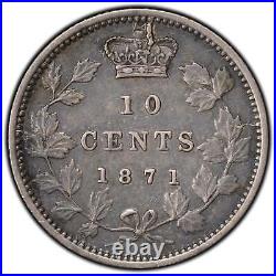 Canada 1871 10 Cents Dime Silver Coin