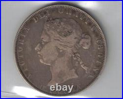Canada 1871 50 Cents Queen Victoria Sterling Silver Coin Graded Iccs F15