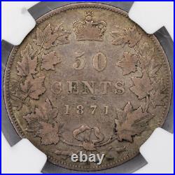 Canada 1871-H 50 Cents Half Dollar Silver Coin NGC VF Details (cleaned) Canada 1871-H 50 Cents Half Dollar Silver Coin NGC VF Details (cleaned)