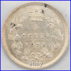 Canada 1872-H 5 Cents Silver Coin ICCS MS-63 Canada 1872-H 5 Cents Silver Coin ICCS MS-63