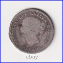 Canada 1875 5c Five Cent Silver Coin Queen Victoria. 925 Silver Small Date