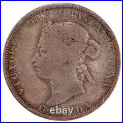 Canada 1875-H 25 Cents Quarter Silver Coin Key Date! ICCS G-6
